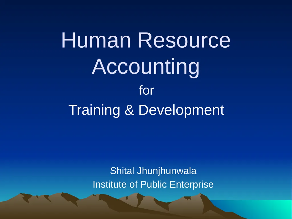 Human Resource Accounting for Training & - slide 1 of 61