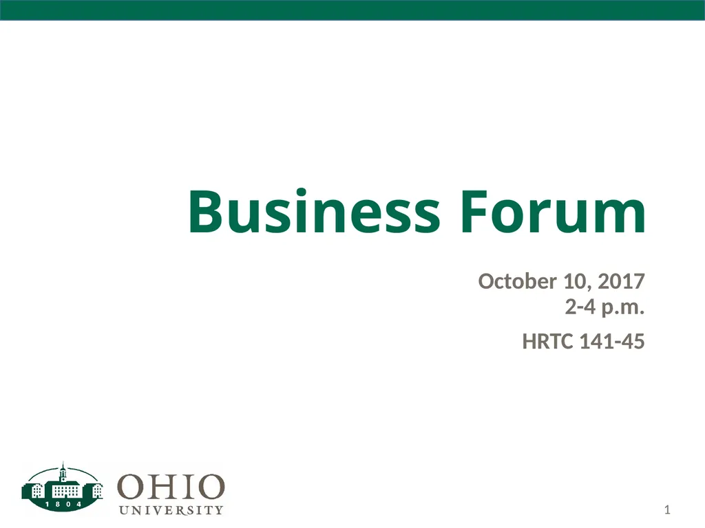 Business Forum October 10, 2017 2-4 p.m. HRTC - slide 1 of 53