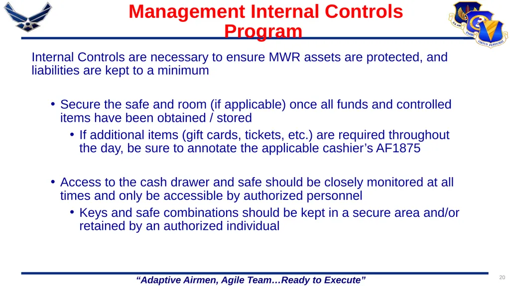 1 86 FSS/FSR Resource Protection Internal Controls - slide 20 of 26