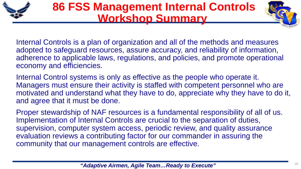 1 86 FSS/FSR Resource Protection Internal Controls - slide 25 of 26