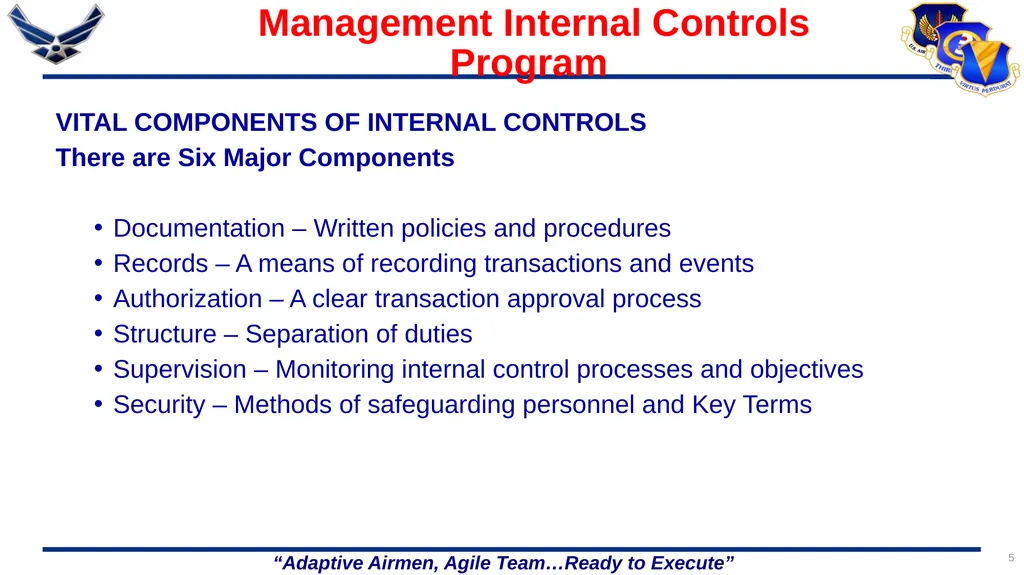 1 86 FSS/FSR Resource Protection Internal Controls - slide 5 of 26