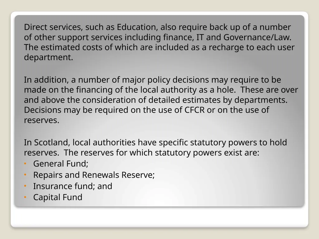 Local Government Finance Introduction Local - slide 21 of 41