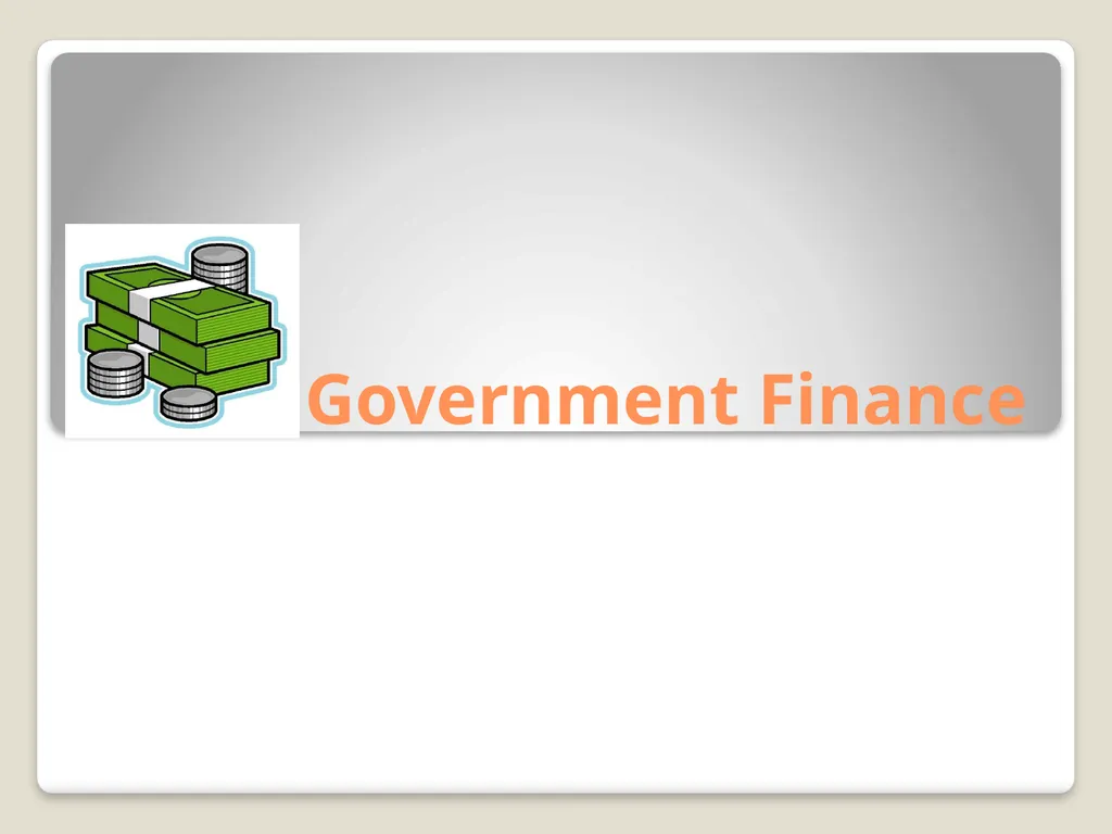 Local Government Finance Introduction Local