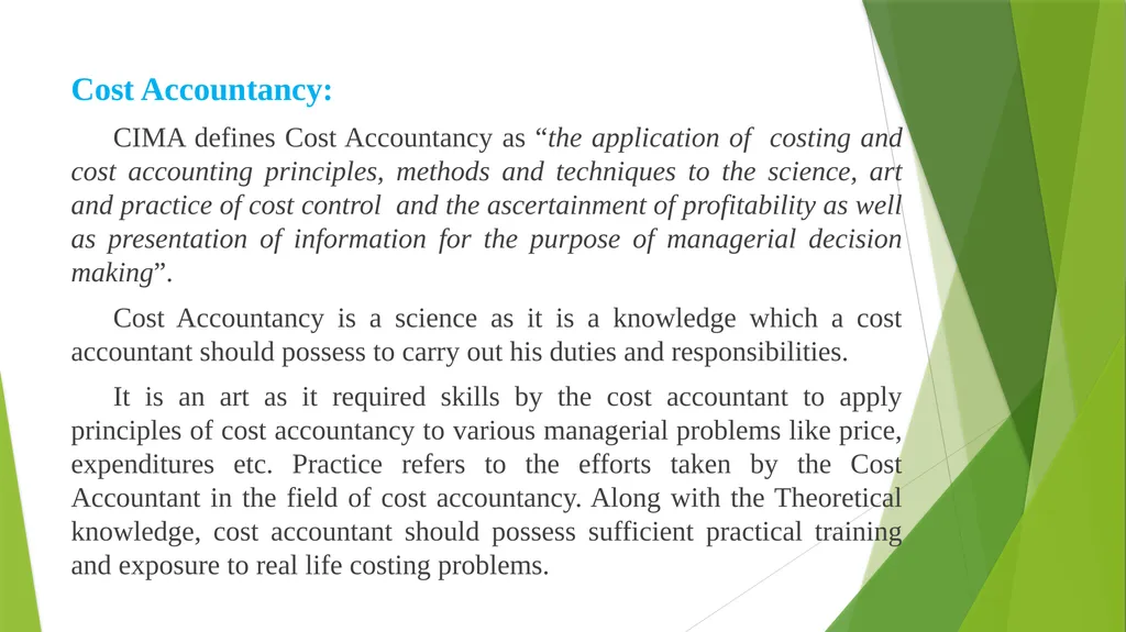 COST AND MANAGEMENT ACCOUNTING INTRODUCTION - slide 10 of 16