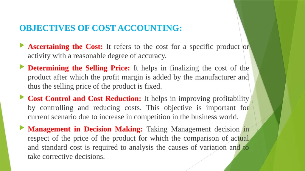 COST AND MANAGEMENT ACCOUNTING INTRODUCTION - slide 15 of 16