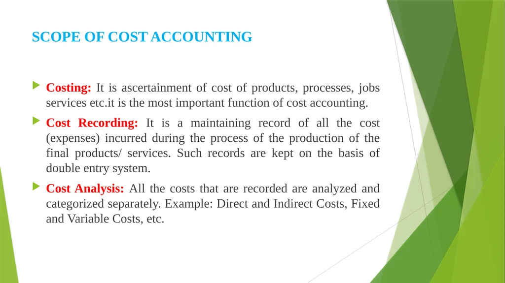 COST AND MANAGEMENT ACCOUNTING INTRODUCTION - slide 11 of 16