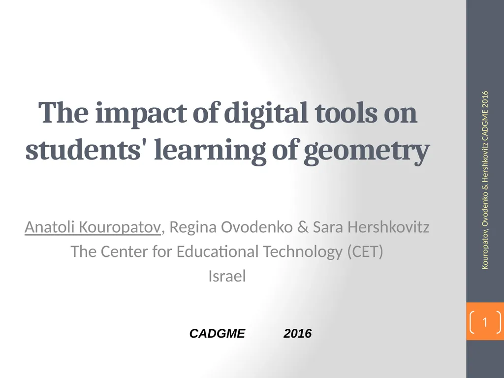 The impact of digital tools on students' learning - slide 1 of 14