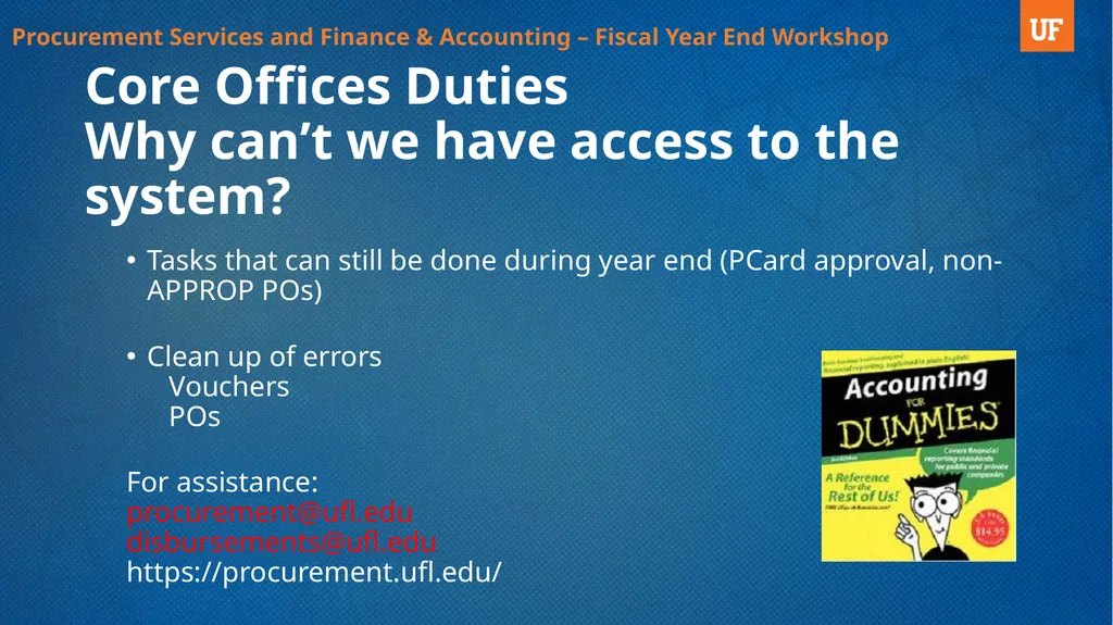 Fiscal Year End Workshop 2019 Procurement - slide 13 of 23