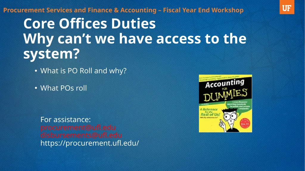 Fiscal Year End Workshop 2019 Procurement - slide 6 of 23