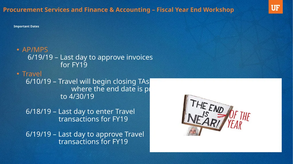Fiscal Year End Workshop 2019 Procurement - slide 5 of 23