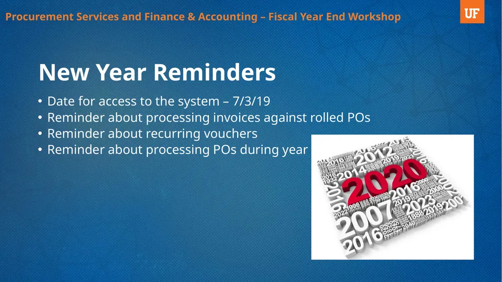 Fiscal Year End Workshop 2019 Procurement - slide 21 of 23