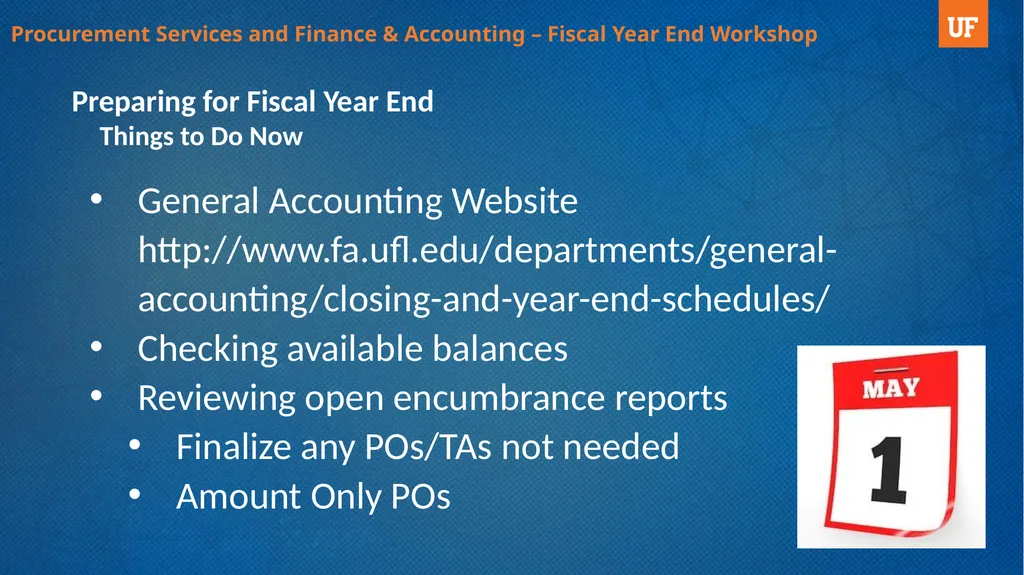 Fiscal Year End Workshop 2019 Procurement - slide 3 of 23