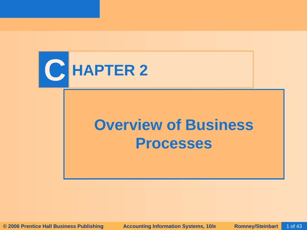 HAPTER 2 Overview of Business Processes - slide 1 of 111