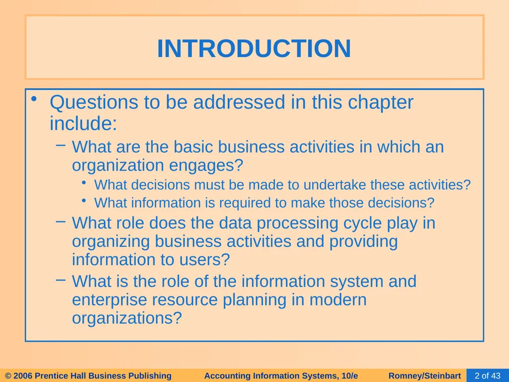 HAPTER 2 Overview of Business Processes - slide 2 of 111
