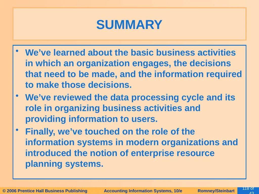 HAPTER 2 Overview of Business Processes - slide 111 of 111