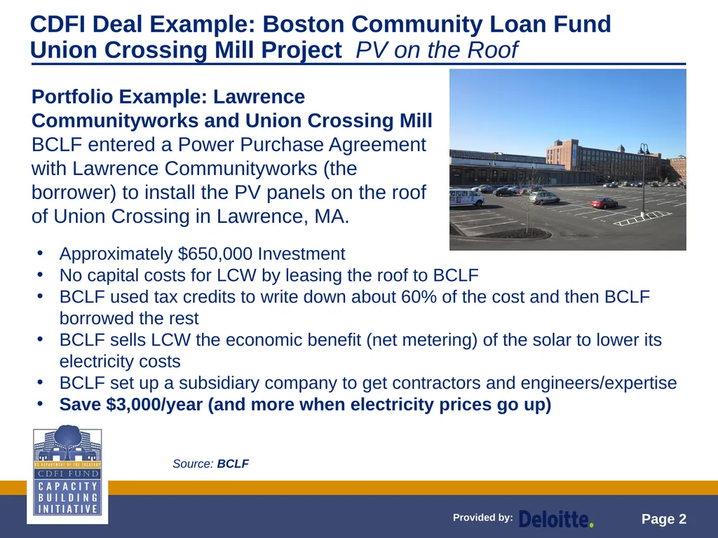 Training Module: Energy Improvement Loans CDFI - slide 2 of 7