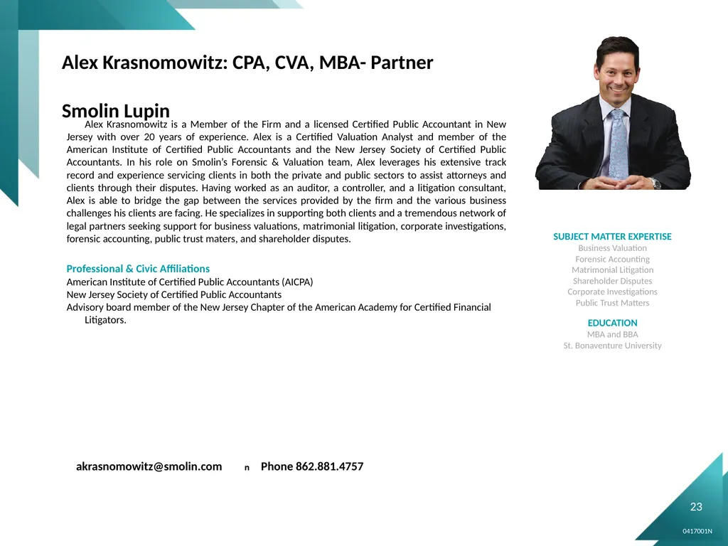 “Dedicated to Enhancing the Legal Profession - slide 23 of 27