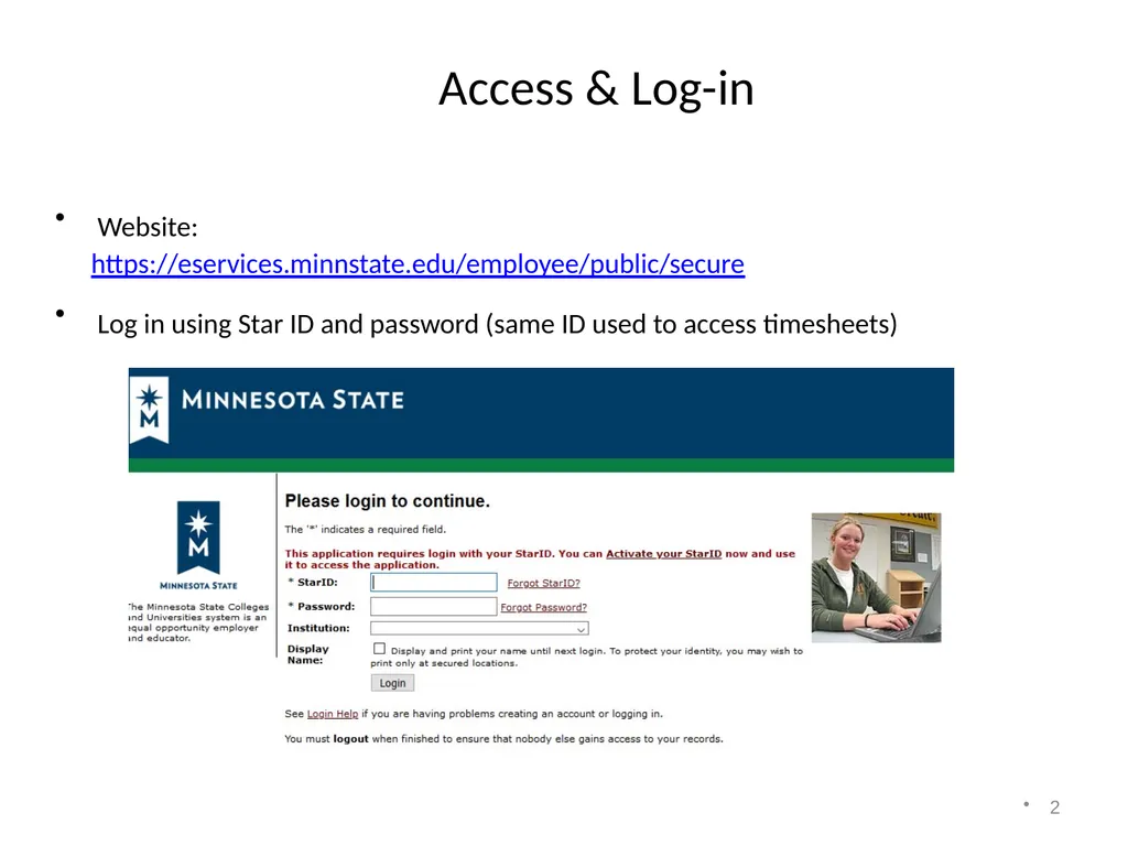 Accounting on the Web Training 1 Accessing - slide 2 of 23