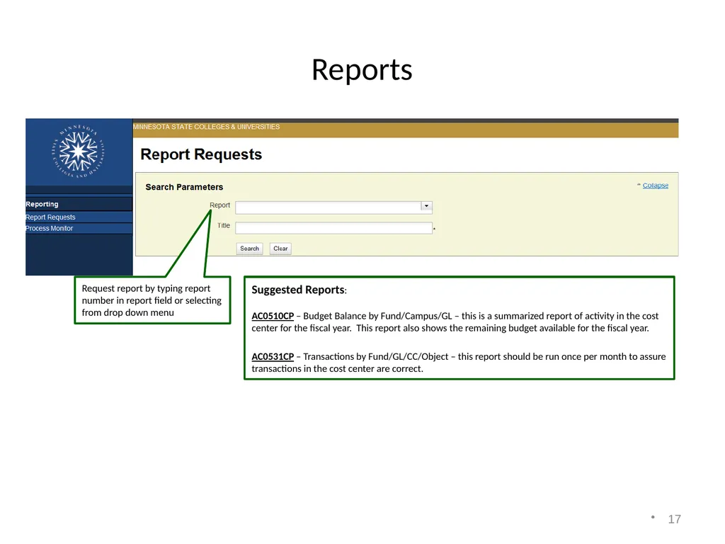 Accounting on the Web Training 1 Accessing - slide 17 of 23