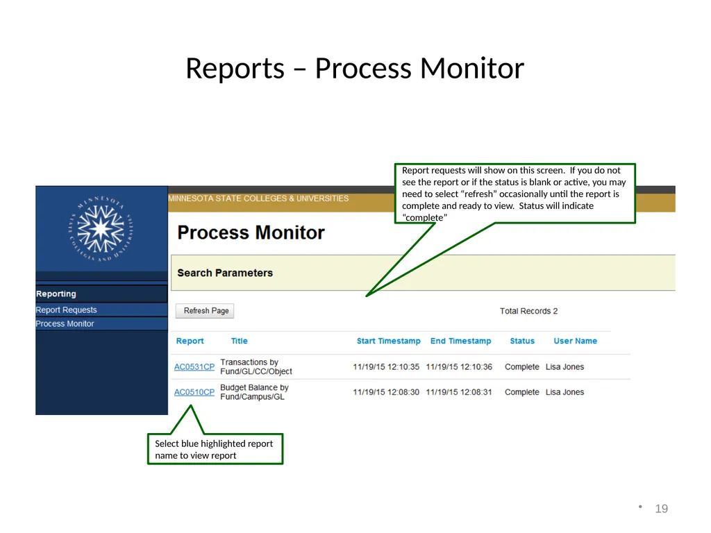 Accounting on the Web Training 1 Accessing - slide 19 of 23