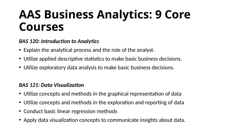Developing Analytics Curriculum for the Community - slide 19 of 24