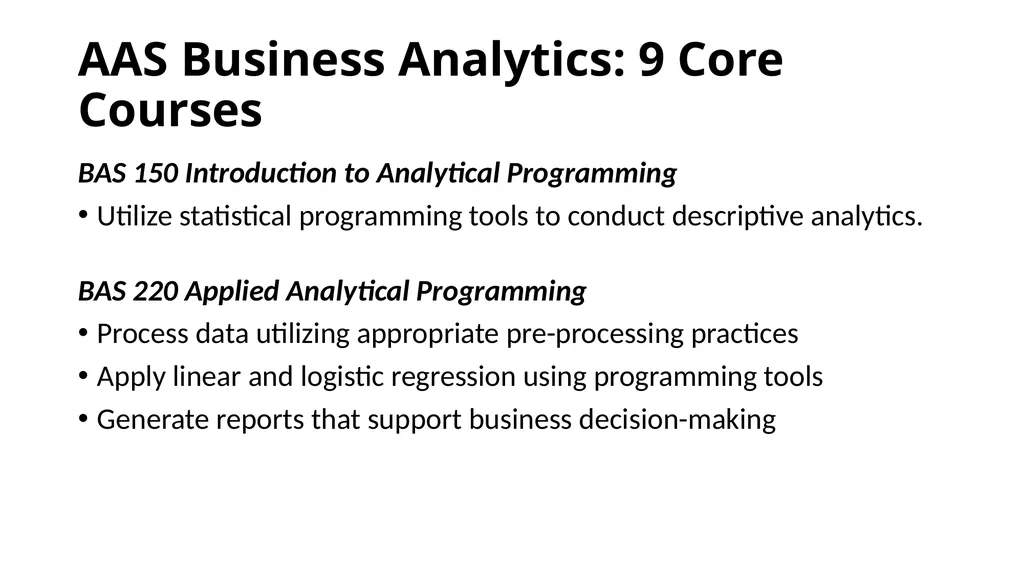 Developing Analytics Curriculum for the Community - slide 20 of 24