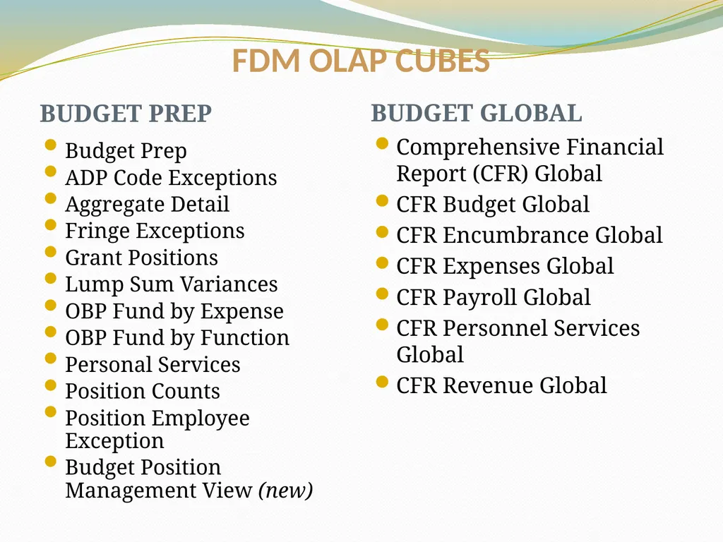 BUDGET AND FINANCIAL REPORTING FOR THE ENTERPRISE - slide 23 of 33