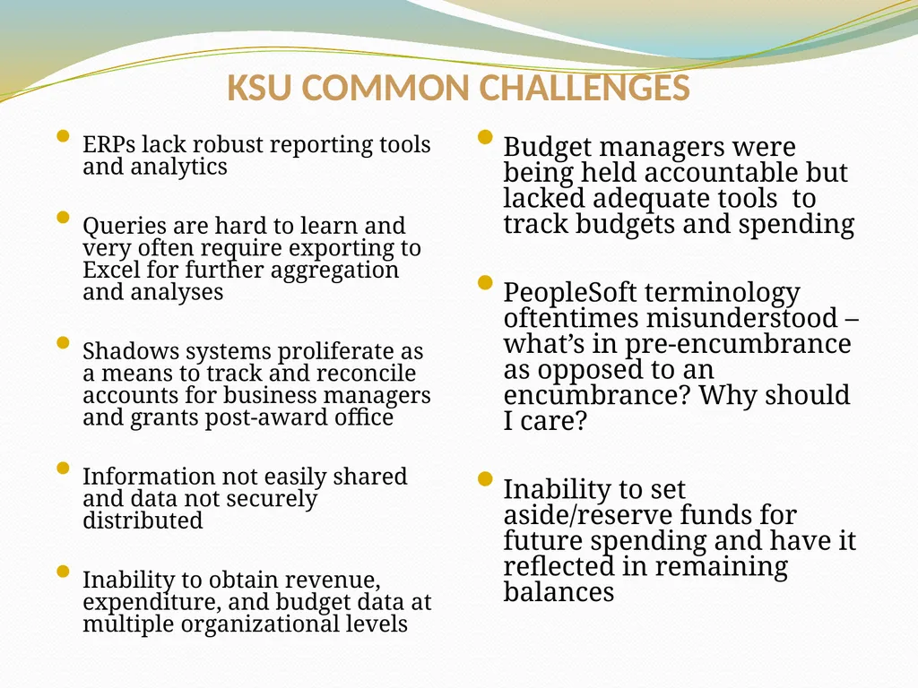 BUDGET AND FINANCIAL REPORTING FOR THE ENTERPRISE - slide 11 of 33