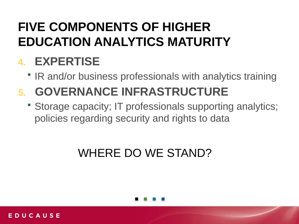 Analytics in Higher EDUCATION: Progress and - slide 19 of 28