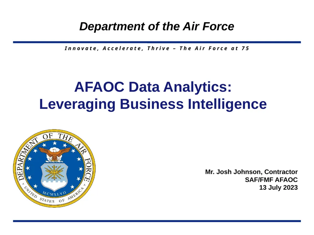 AFAOC Data Analytics: Leveraging Business - slide 1 of 9