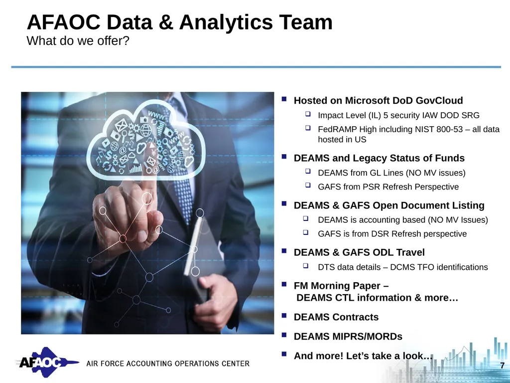 AFAOC Data Analytics: Leveraging Business - slide 7 of 9