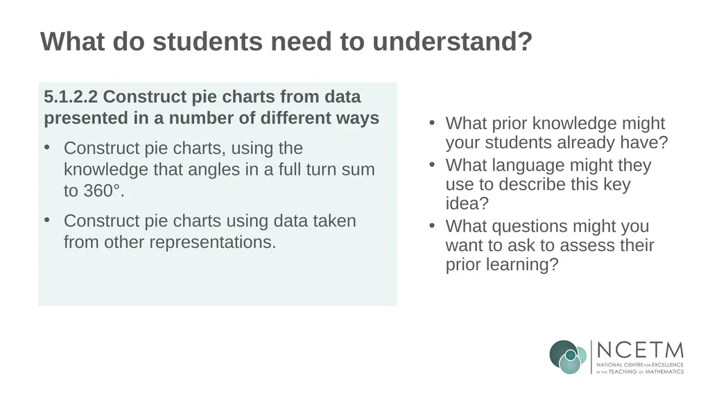 Constructing pie charts from different data - slide 6 of 34