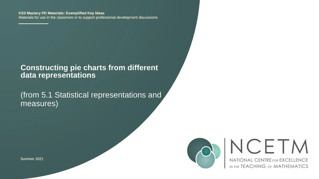 Constructing pie charts from different data