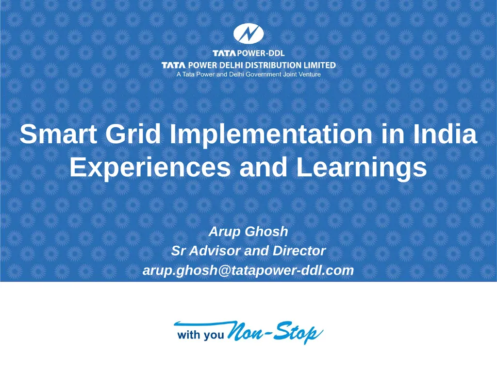 Smart Grid Implementation in India Experiences and - slide 1 of 18