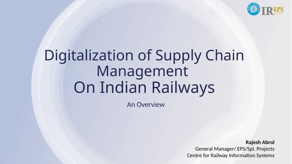 Digitalization of Supply Chain Management On - slide 1 of 23