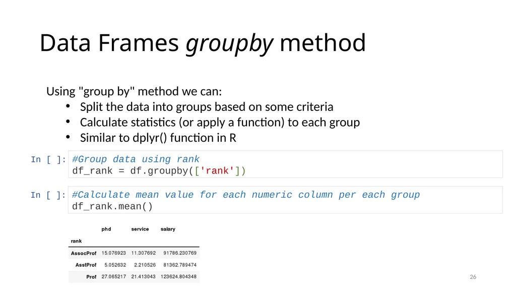 Python for Data Analysis Research Computing - slide 26 of 47