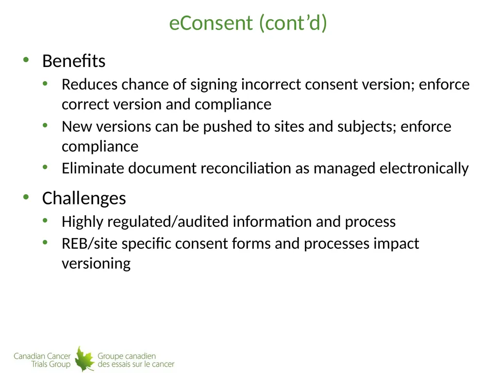 Technological Advances in Clinical Trial Conduct: - slide 11 of 18