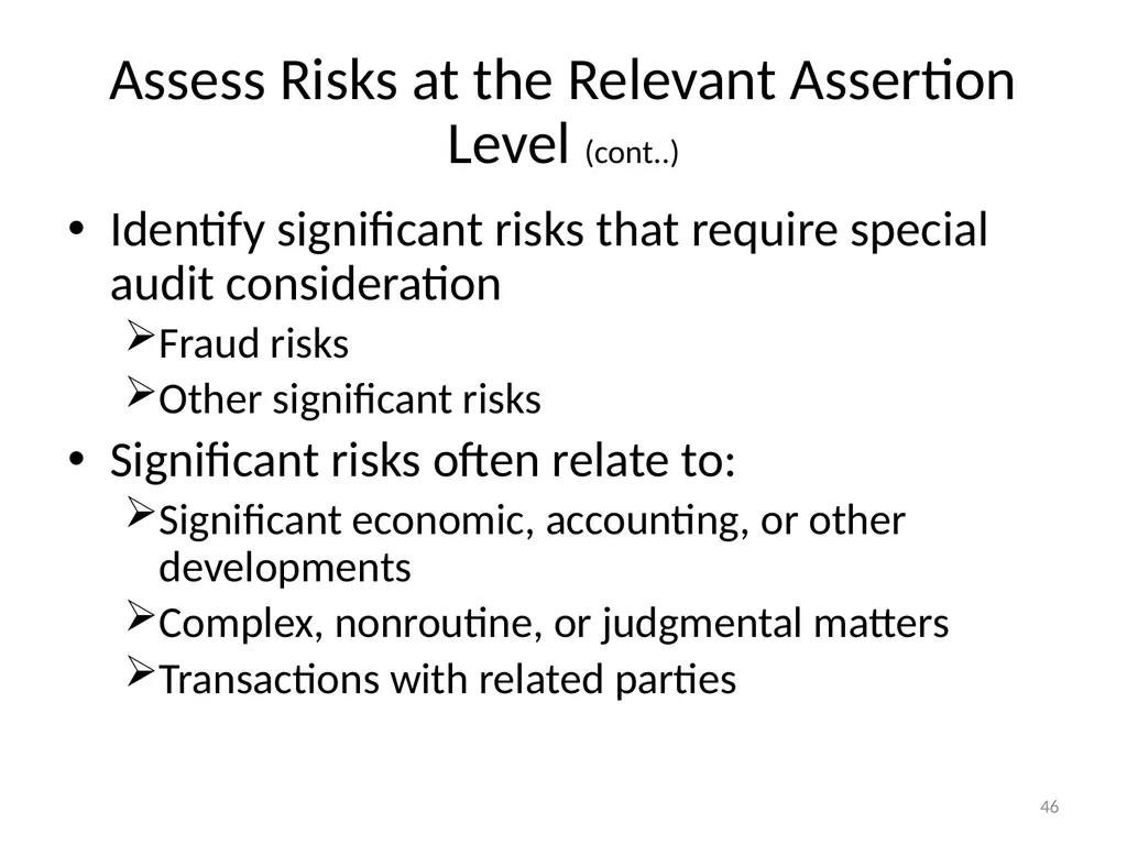 Understanding Audit Risk Assessment Objectives of - slide 46 of 61