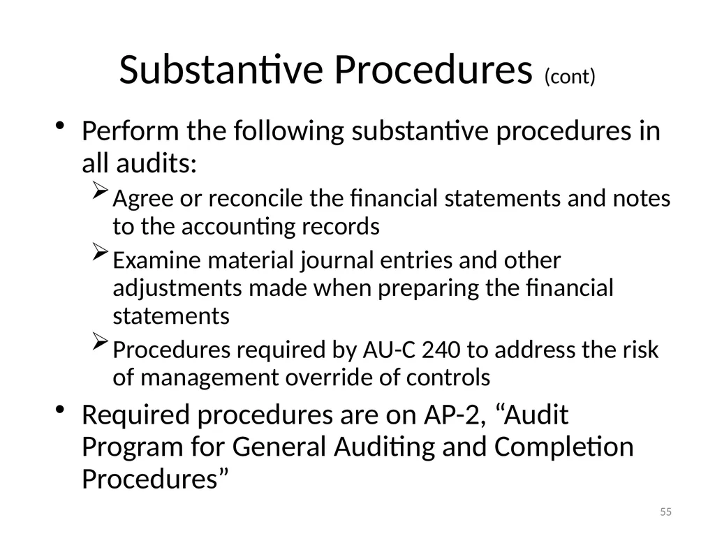 Understanding Audit Risk Assessment Objectives of - slide 55 of 61