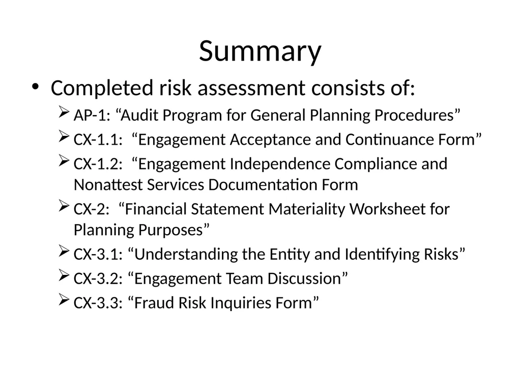 Understanding Audit Risk Assessment Objectives of - slide 57 of 61