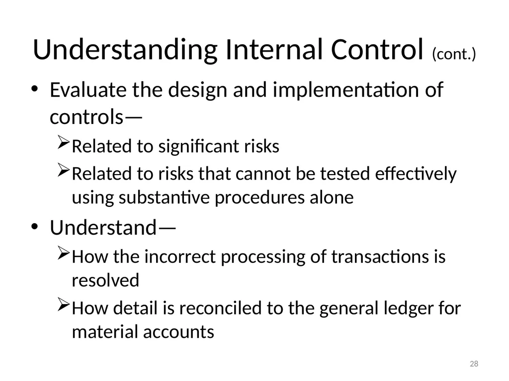 Understanding Audit Risk Assessment Objectives of - slide 28 of 61