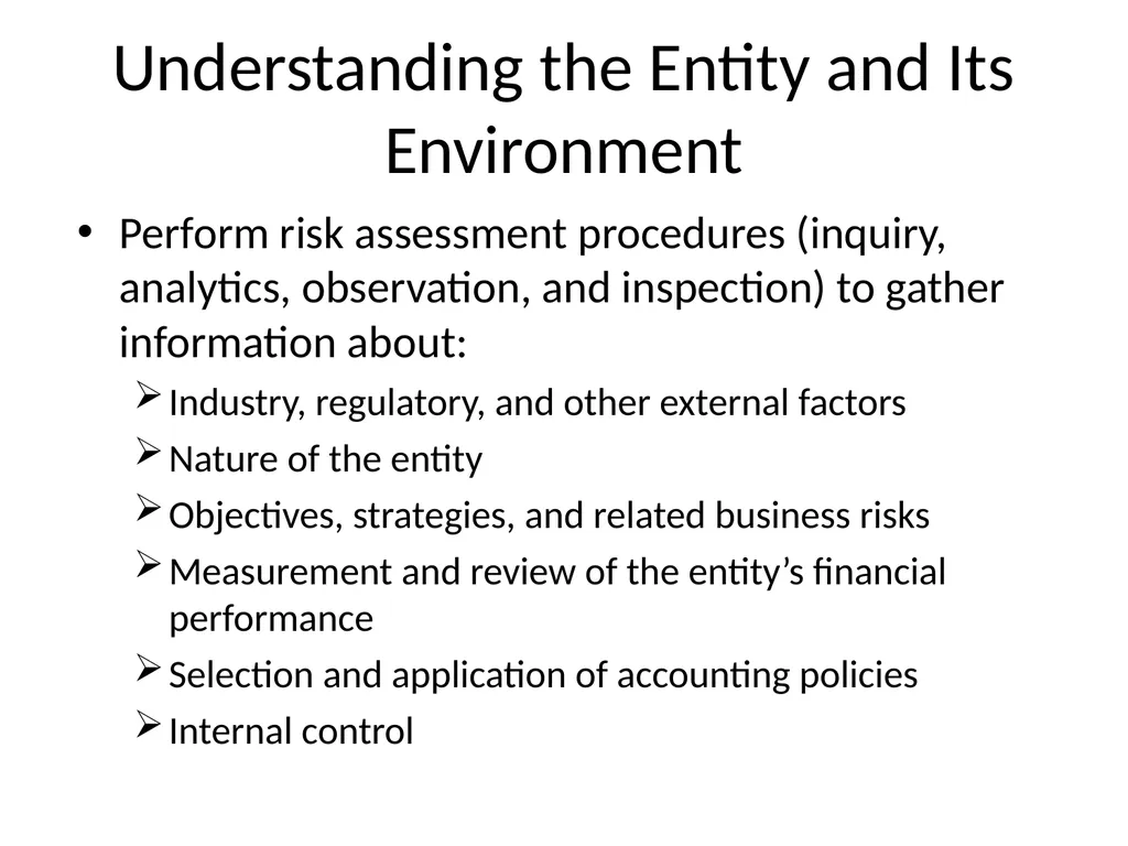 Understanding Audit Risk Assessment Objectives of - slide 22 of 61