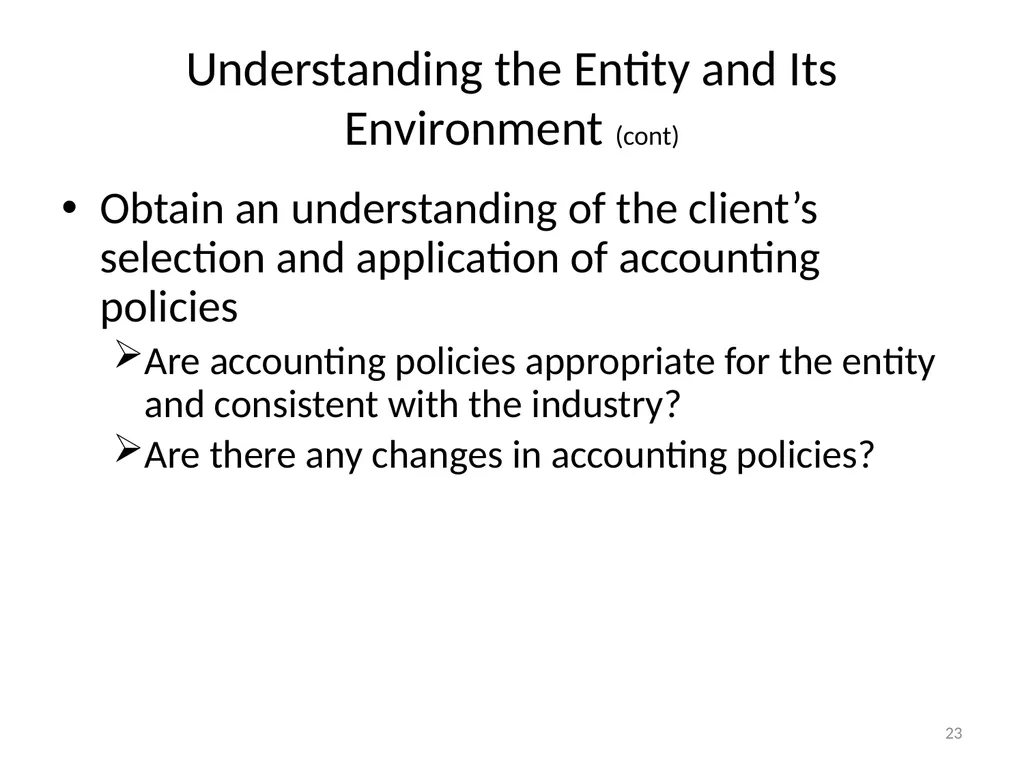 Understanding Audit Risk Assessment Objectives of - slide 23 of 61