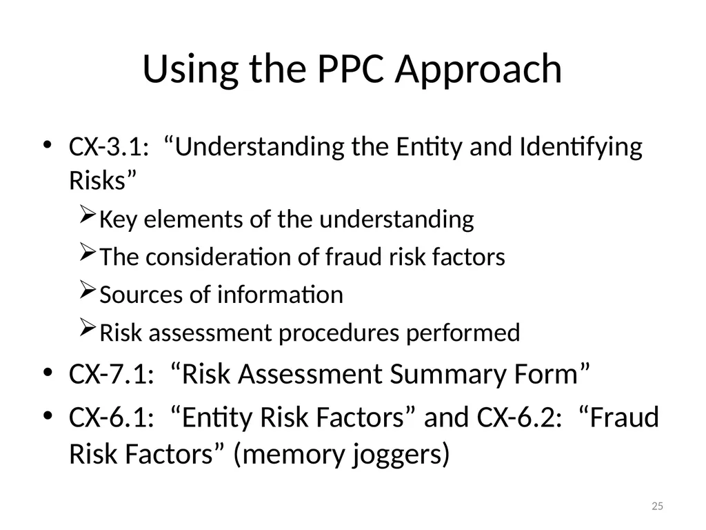 Understanding Audit Risk Assessment Objectives of - slide 25 of 61