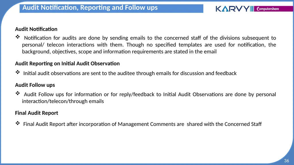 Audit & Risk Presentation Overview of Risk - slide 36 of 37