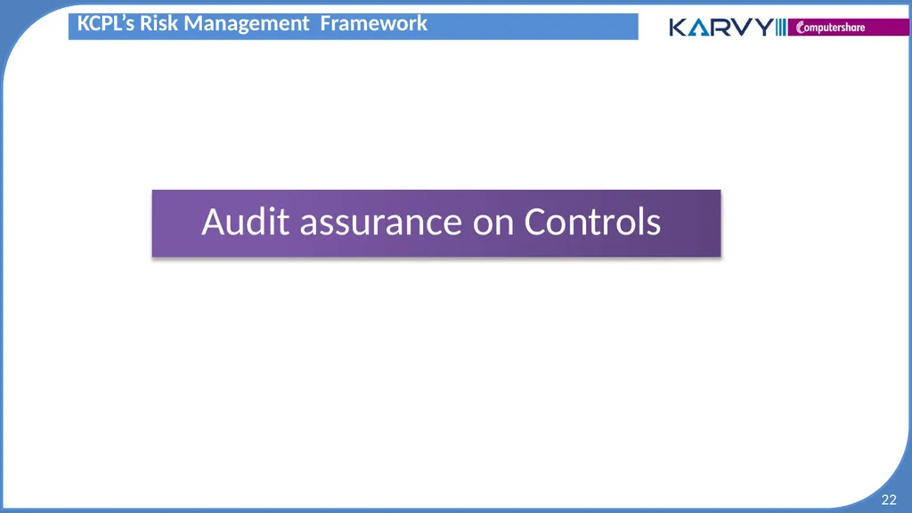 Audit & Risk Presentation Overview of Risk - slide 22 of 37