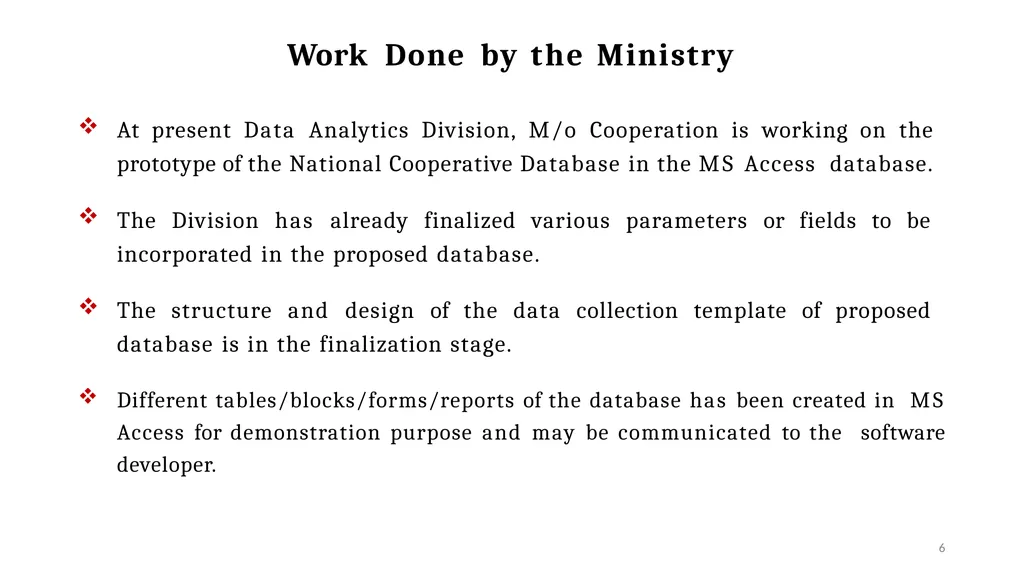 National Database of Cooperatives Ministry of - slide 6 of 22
