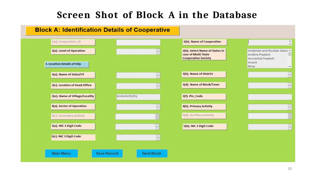 National Database of Cooperatives Ministry of - slide 10 of 22