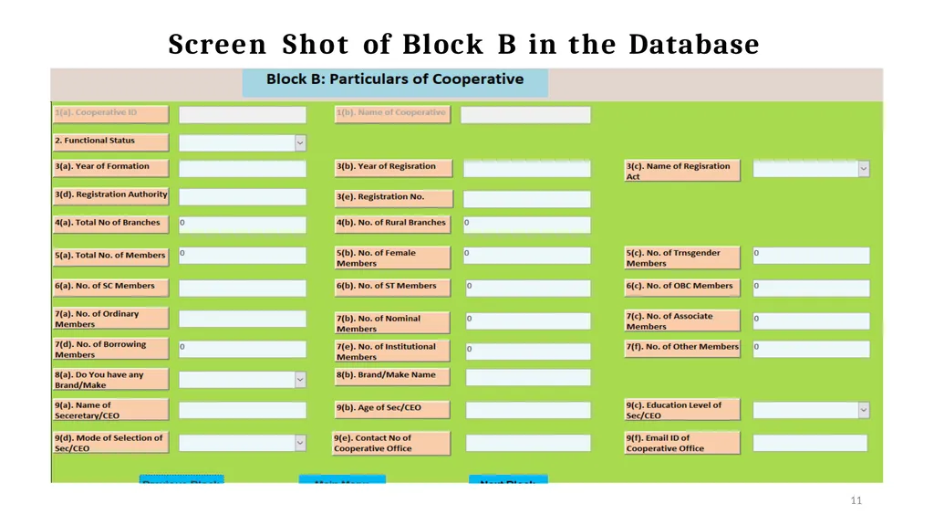 National Database of Cooperatives Ministry of - slide 11 of 22