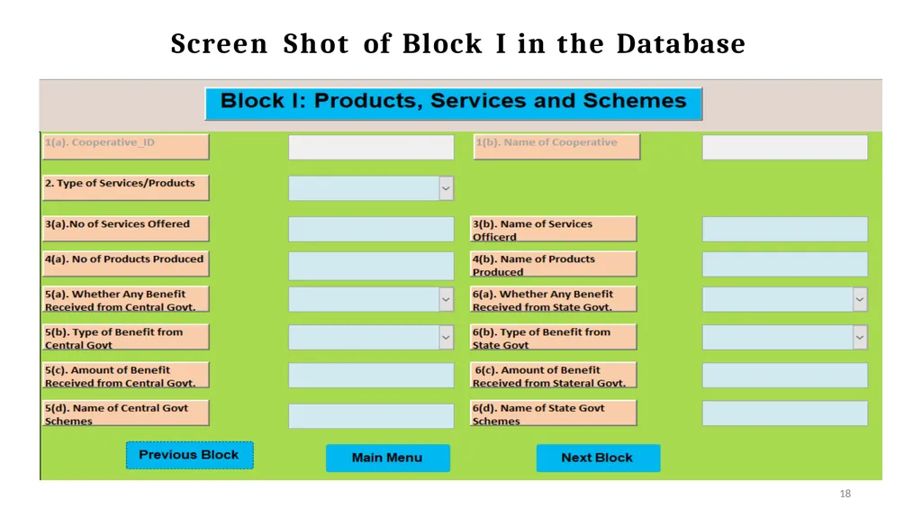National Database of Cooperatives Ministry of - slide 18 of 22